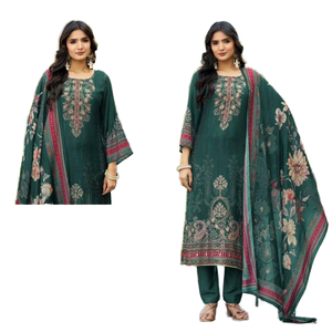 Colección de Trajes Salwar de Viscosa Maslin con Estampado Digital, Catálogo Completo Disponible a Precio de Mayoreo, Colección Premium. - Product Image 1