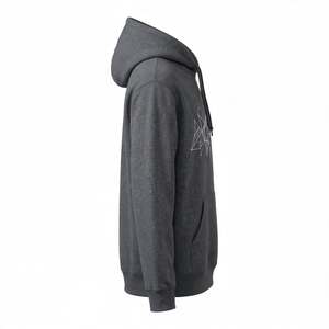 <b>Men's</b> Heavyweight Dark <b>Grey</b> Cotton Pullover Hoodie Custom Geometric Graphic Print Street wear Fleece <b>Sweatshirt</b> Winter Casual - Product Image 4