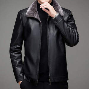 Men's Genuine Leather Jacket Hood Zipper Closure Waterproof Breathable Eco-Friendly Autumn Moto Biker Style Regular Fit - Product Image 5