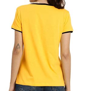 T-shirt élégant pour femmes-T-shirts décontractés à manches courtes et à col ras du cou en tricot personnalisés avec impression graphique pour femmes - Product Image 4
