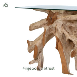 Mesa Consola de Raíz de Teca con Tallado, Mesas de Raíz de Teca para Muebles de Sala de Estar, Mesa Consola de Madera - Product Image 2