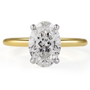 Anillo de Compromiso con Diamante de Laboratorio de Corte Ovalado de 2.02ct, Hecho a Medida, Alta Calidad, Oro de 10K y 14K, Anillo Solitario de Dos Tonos, Precio Directo de Fábrica - Product Image 1