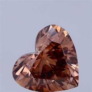 Diamant de laboratoire CVD HPHT de 2,00 carats, taille brillant en forme de cœur, couleur marron vif fantaisie, pureté VS1, certifié IGI, provenant d'un fabricant de diamants, bijou certifié. - Product Image 1