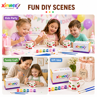 Набор для росписи керамической кружки Xinwee Aesthetic DIY с вишневым узором для девочек, вирусный тренд TikTok, набор для творчества в стиле кокетки, подарок на день рождения