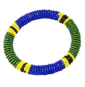 Vintage Style Seed Beads Embroidery <b>Bracelet</b> Premium Craft Design Soft Cotton Seed Beads Embroidered <b>Bracelet</b> Adjustable - Product Image 4