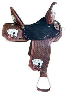 2025การ์ดหนังม้าคาวบอยแบบตะวันตกสำหรับแข่งม้าแบบพกพาได้การออกแบบเป็นลูกเต๋า - Product Image 2