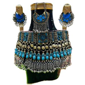 Venta caliente de acero inoxidable personalizado Afghani conjuntos de joyería listo envío Vintage collar pendientes para mujeres boda fiesta desgaste - Product Image 1