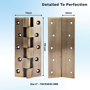 6" x 3.0mm Solid Brass Door Hinge Premium Heavy Duty Butt Hinge - Product Image 2