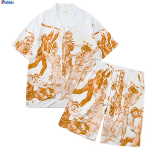 Colección de Verano, Traje de Playa Personalizado para Hombre, Camisa de Manga Corta con Botones, Cómoda y Transpirable, Conjunto de Verano para Hombre - Product Image 3