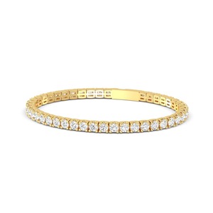 Bracelet tennis en or rose 9 carats avec diamants de laboratoire taille brillant ronds 7,05 CTW - Product Image 6
