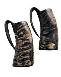 Jarra de Cuerno de Búfalo Vikinga Natural, Hecha a Mano, Estilo Rústico, para Cerveza, Cerveza Alemana, Miel - Product Image 1