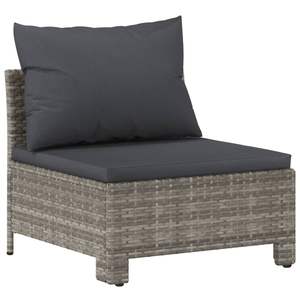 3-Piece Gray Poly <b>Rattan</b> Patio Lounge Set with <b>Cushions</b> Garden Sets - Product Image 6