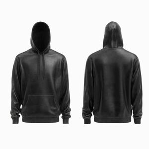 Sweat à capuche en cuir personnalisé avec logo imprimé pour hommes, tailles adultes, style streetwear, sweats à capuche pour hommes, haute qualité disponible - Product Image 5