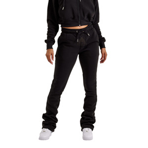 กางเกงสตรีทแวร์ทรงสลิม ผ้าฝ้าย 100% สกรีนโลโก้ได้ กางเกงวอร์มขาบานแบบดิสเทรส ราคาขายส่งสำหรับสาวๆ - Product Image 1