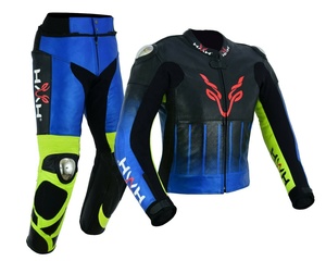 ชุดหนังมอเตอร์ไซค์แข่งแบบกันลม ขนาดใหญ่พิเศษ พร้อมโลโก้แบรนด์สั่งทำ 2 ชิ้น ผ่านการรับรองมาตรฐาน CE หนังแท้ - Product Image 1