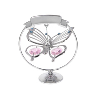 Figura de Mariposa Crystocraft, Cristal Cromado Dorado, Impresión Láser, Estilo Jardín Europeo, Adornos Colgantes, Aro Bohemia