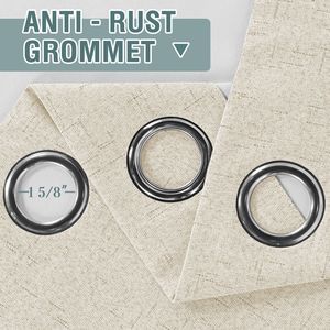 Tende oscuranti 100% in finto lino con occhielli, 42x84 pollici, tinta unita color sabbia sbiancata, 2 pannelli - Product Image 2