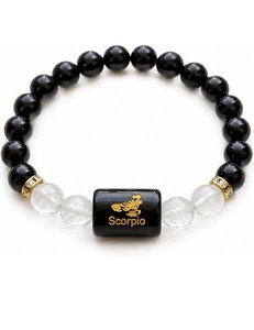 Pulsera de cuentas de ónix negro con dije de escorpión, cuentas de cristal elásticas, joyería para la muñeca, regalo del zodiaco - Product Image 1