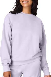 Sudadera de Algodón para Mujer, Diseño Nuevo, Lujosa, Manga Larga, Cuello Redondo, Hombros Caídos, Color Sólido, Cómoda, Informal, de Bangladesh - Product Image 5