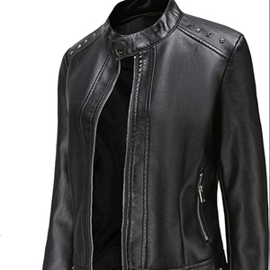 OEM Customized Motorcycle Jacket PU Leather Eco-Friendly Waterproof Breathable Winter Outerwear Logo Colors Embroidery Button - Product Image 1