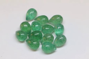 Aventurine verte naturelle, pierre précieuse en quartz, lisse et polie, de 5 mm à 7 mm, cabochon en forme de goutte d'eau - Product Image 6
