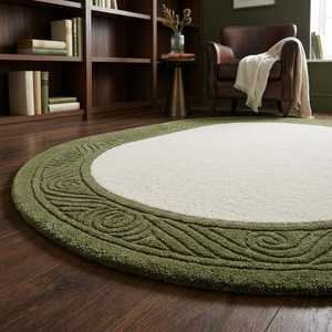 Modern Scandinavian Floral Pattern Wool Acrylic Medium Pile Thick Eco-Friendly Pet-Friendly Non-Slip Latex Backing <b>Oval</b> Area <b>Rug</b> - Product Image 6
