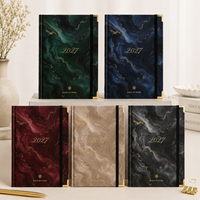 Agenda hebdomadaire LABON personnalisé 2027, couverture rigide en marbre avec feuille d'or, journal de luxe, coins métalliques, organisateur hebdomadaire pour entreprises