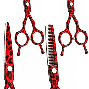 Ciseaux de coiffure professionnels en acier inoxydable de 6 pouces, motif léopard, logo personnalisé, outils de coupe de cheveux, faible MOQ, ciseaux légers, OEM - Product Image 6