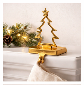 Luxury Gold Metal Christmas Tree Stocking Holder For Fireplace Mantle Elegant Handmade Xmas Hanger <b>Hook</b> For Holiday Home Decor - Product Image 3