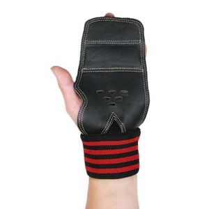 Gants de musculation demi-doigts en cuir avec sangle de poignet réglable, respirants et antidérapants - Product Image 2