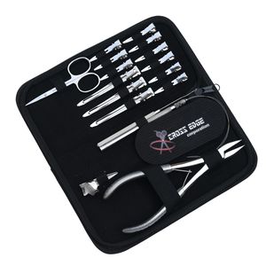 Complete Hair Extension <b>Kit</b> Flat Beads Crimper Hook Threader Hair Pull Loop <b>Tool</b> Parting Rings Hair Gripper <b>Mini</b> Scissor Set - Product Image 1