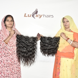 Extensiones de Cabello Humano Indio Negro con Ondas Sueltas y Rizadas, Tejido Doble a Máquina, Calidad Natural, Sin Enredos ni Caída - Product Image 1