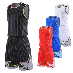 Proveedor Mayorista, Nuevo Diseño, Ropa Deportiva Transpirable de Talla Grande, Conjunto de Camiseta y Pantalones Cortos de Baloncesto, Uniforme con Patrón Personalizado, Verano - Product Image 6