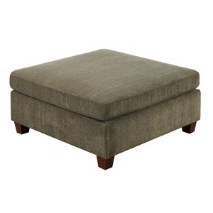 Divano Angolare Modulare Contemporaneo in Tessuto Chenille Color Beige con Pouf per Arredamento Soggiorno - Product Image 1