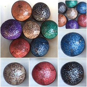 Silver leaf color coconut bowl Vietnam, Ha Thai lacquer - Product Image 5