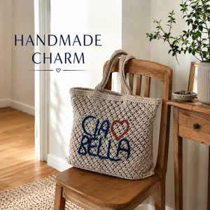 Handwoven Cotton Rope Tote <b>Bag</b> | Handmade Macrame Shoulder <b>Bag</b> with Long Handles for Women Beach Shopping Daily Carry and Travel - Product Image 2