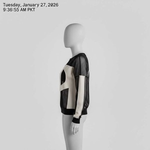 Sweat-shirt d'hiver hybride en coton et maille transparente pour femme, style streetwear personnalisé, patchwork, effet vieilli, anti-rétrécissement, idéal pour les festivals - Product Image 3