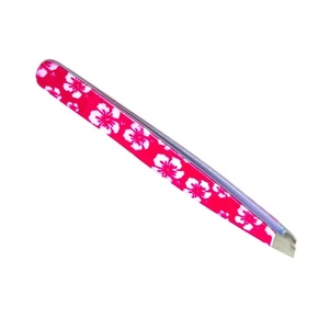 Pince à épiler sourcils Ryzer Studio Fashion moderne rose à motif floral, pointe incurvée, antistatique, en acier inoxydable, outil de toilettage durable - Product Image 2