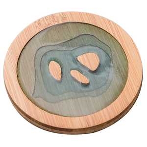 Modern Round Wood <b>Coaster</b> with Resin Inlay Non-Slip with Chemical Finishing Square Indoor Tableware Pads <b>for</b> Skill Artisan - Product Image 4