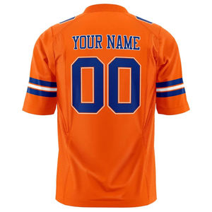 Unisex <b>Gold</b> American Football Jersey V Neck Full Sleeve Sublimated Printed <b>Number</b> 12 Team Practice Uniform 100% Polyester Mesh - Product Image 4