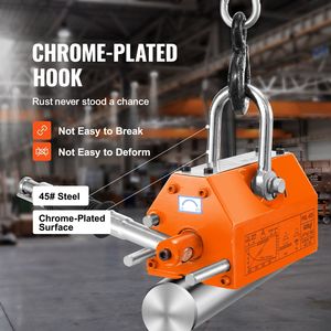Sollevatore magnetico al neodimio in acciaio resistente 1320 Lbs/600kg 2.5 fattore di sicurezza a rilascio permanente magneti di sollevamento per gru - Product Image 4