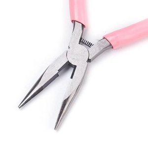 Hair Extension Pliers With <b>Pink</b> Handles Flat Nosehair extension pliers hair extension crimping pliers Function High Quality - Product Image 6