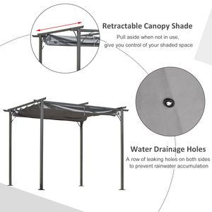 Gazebo Retrattile Moderno 10x10 con Protezione UV in Grigio Acciaio per Esterni e Cortili - Product Image 4