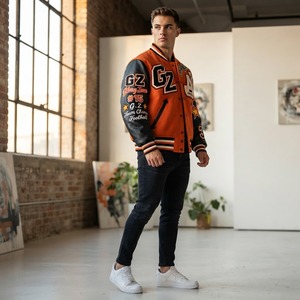 เสื้อแจ็คเก็ตวาร์ซิตี้ Custom Glory Zone รุ่น GZ Letterman ปักลายปัก แพทช์ ปักลายสตรีทแวร์ เสื้อแจ็คเก็ตบอมเบอร์ฟุตบอล ยูนิเซ็กส์ รุ่นโปร - Product Image 3