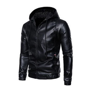Veste Chauffante Respirante Coupe-Vent Décontractée pour Homme SPORTERIA INDUSTRY en Cuir Véritable à Capuche, Coupe Slim, Fermeture Éclair, Style Automne - Product Image 1