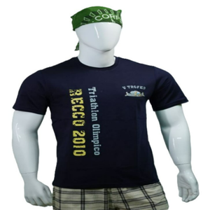 Camiseta de Cuello Redondo para Hombre de Alta Calidad, 100% Algodón, Estilo Urbano Azul Marino, Lavado para un Look Casual, Tejido Sólido, Ecológico - Product Image 1