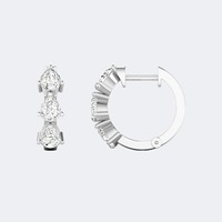 Pendientes de Oro de 14K con Diamantes Cultivados en Laboratorio en Forma de Pera, Sofisticados, para Mujer, Regalo de Aniversario o Boda, Certificados por IGI SGL, 0.90ct