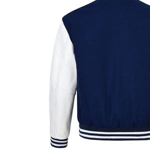 Chaqueta universitaria de béisbol personalizada al por mayor para hombre, con cuerpo de lana y mangas de cuero, estilo Letterman. - Product Image 6