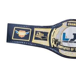 Ceinture de champion du mois pour les employés de la construction Lyndon Jones, qualité supérieure, sangle noire, design plaqué or - Product Image 3