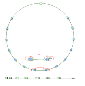 Dainty Floating Marquise and Emerald Cut <b>Choker</b> - Product Image 5